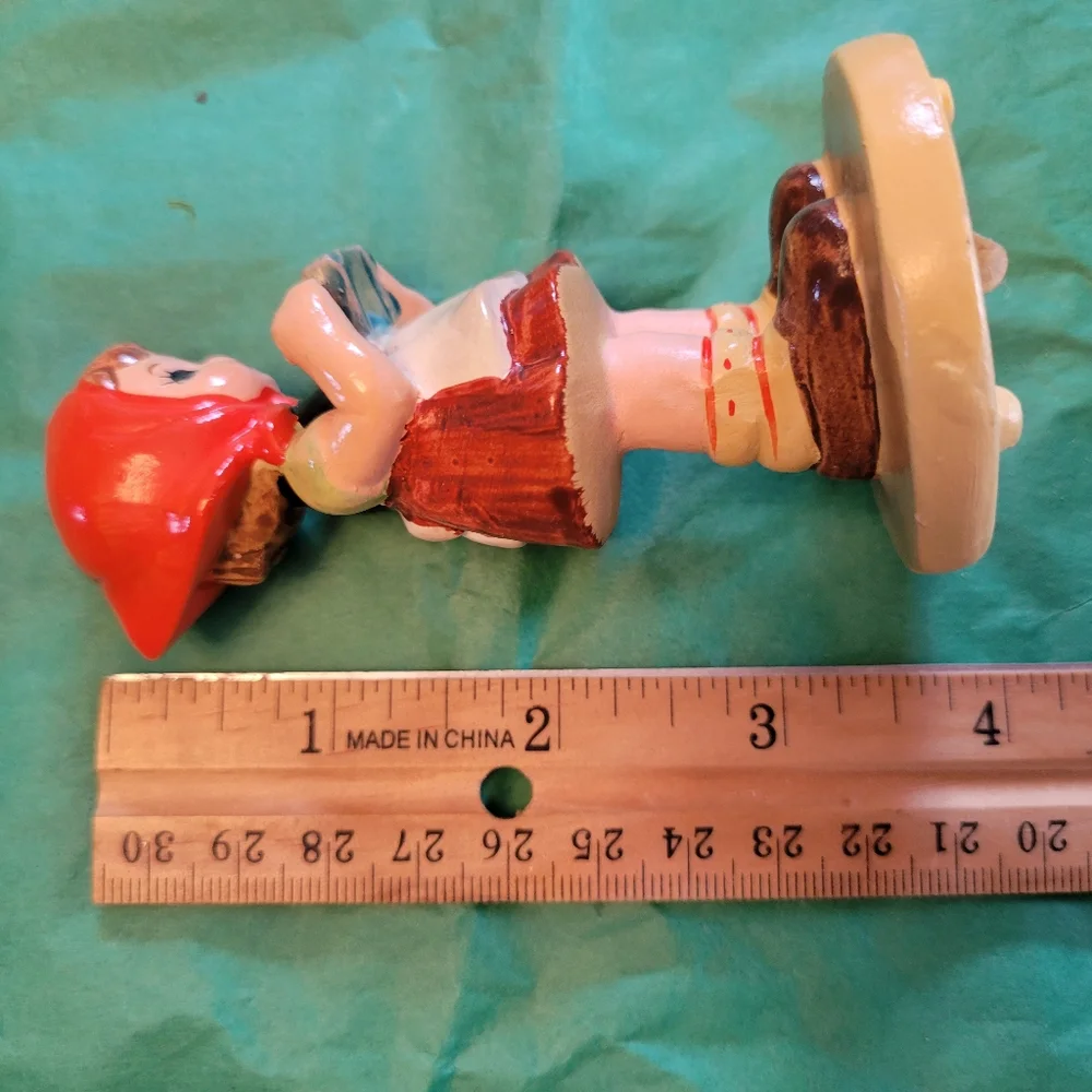 Vintage Girl with Book Figurine ~ Made in Sri Lanka ~ 1960s(?) ~ Charming!